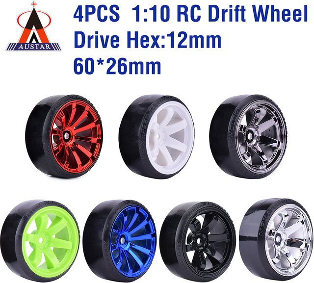 HPI Drift Reifen, 4-teiliges Set, 12mm Sechskant, für 1:10 RC On Road Racing Auto - Bild 1