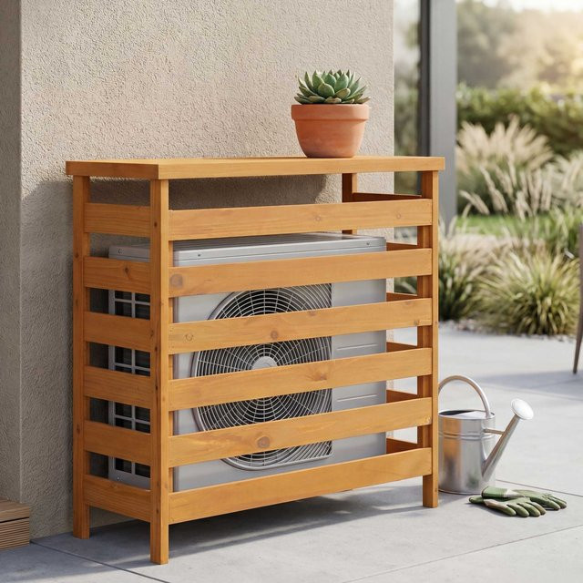 MCW Verkleidung für Klimaanlage und Wärmetauscher Q15 aus Holz in Natur, B/T/H: 78 x 84 x 32 cm - Bild 1