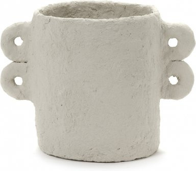 Serax Earth Pot 2 Tischdeko in Weiß mit skulpturalem Design aus Pappmaché - Bild 1