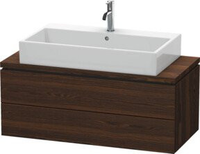 Duravit Waschtischunterschrank Compact L-Cube in Nussbaum gebürstet mit 2 Schubladen, Breite: 102 cm, Tiefe: 47,7 cm, Höhe: 40 cm - Bild 1
