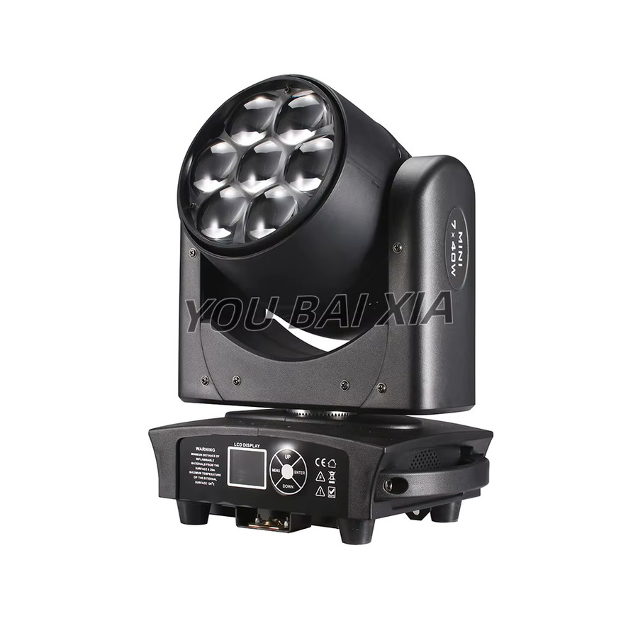 YOUBAIXIA LED-Beam + Wash Bühnenbeleuchtung mit 7 x 40 W 4-in-1-RGBW-Zoom in Schwarz - Bild 1