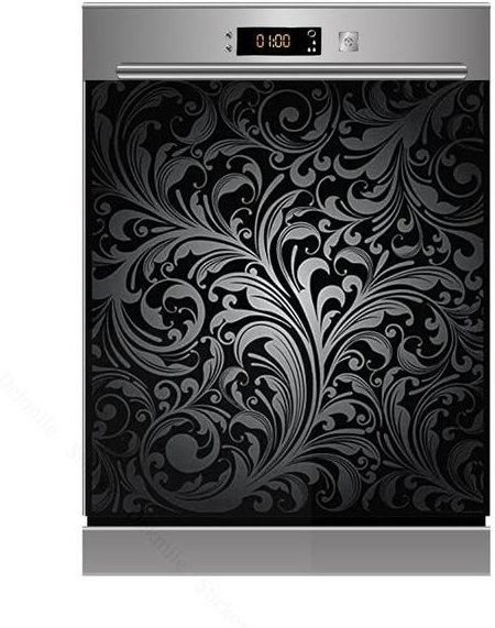 Selbstklebender Spülmaschinenaufkleber Sticker House in Wellenwasser-Weiß mit floralem Design, B/H: 45 x 82 cm - Bild 1