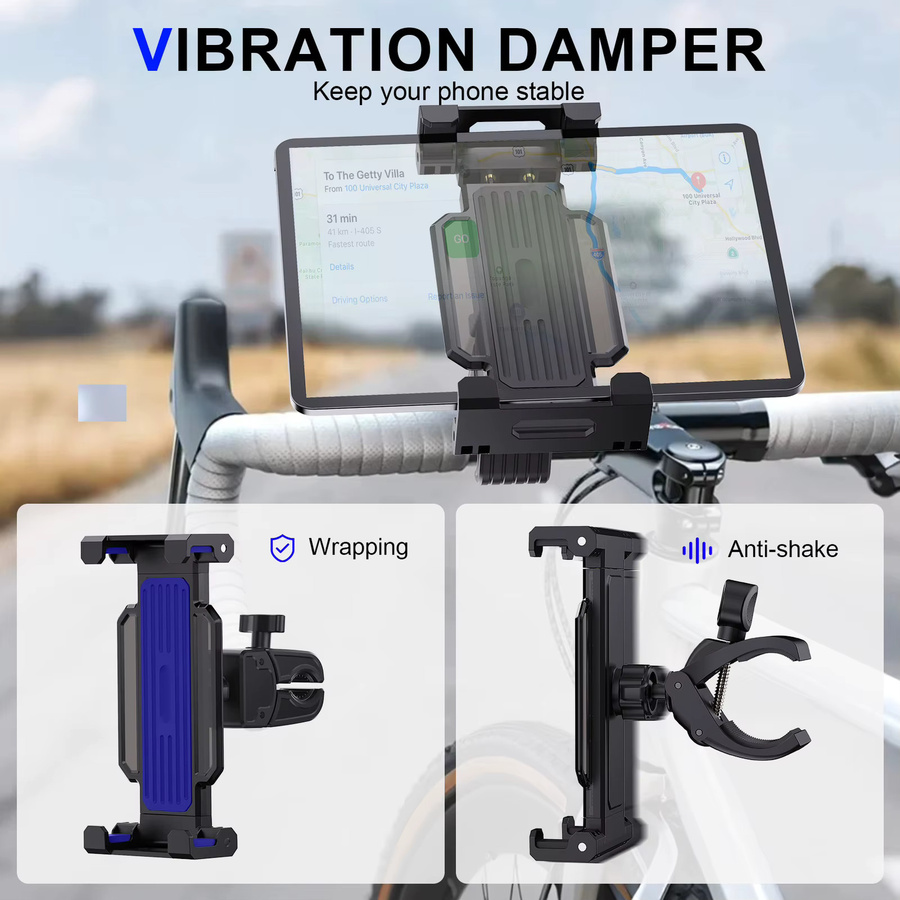 Tragbarer 2-in-1 Tablet- und Handyhalter für Fitnessstudio und Laufband in Schwarz, kompatibel mit 4 bis 14 Zoll Geräten wie iPad Pro und Air - Bild 3