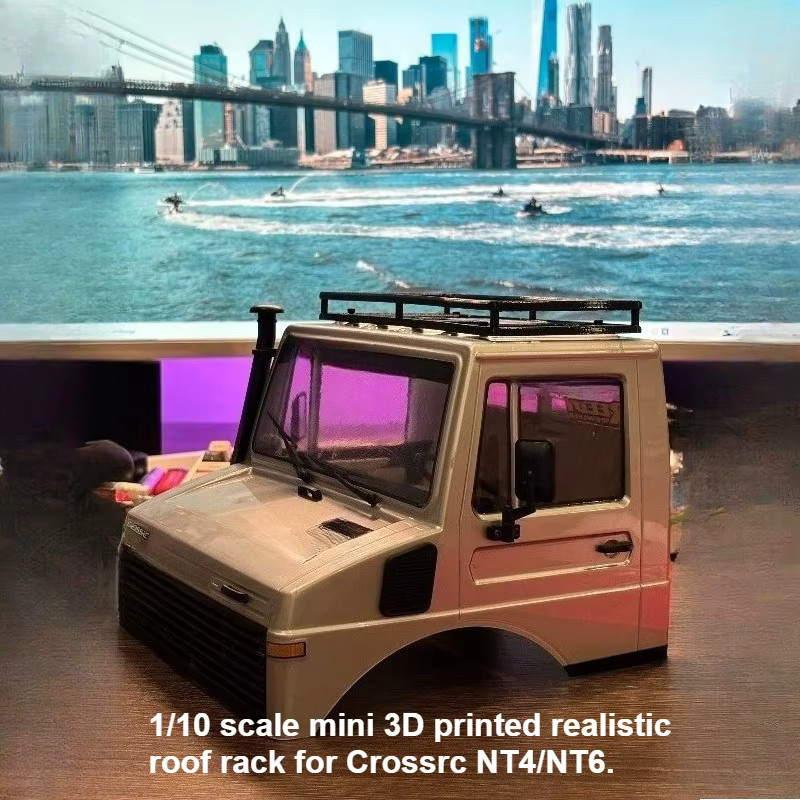 AT 99 MODEL Mini-3D-gedrucktes Auto-Dachträger-Montagezubehör, Maßstab 1:10, Schwarz - Bild 2
