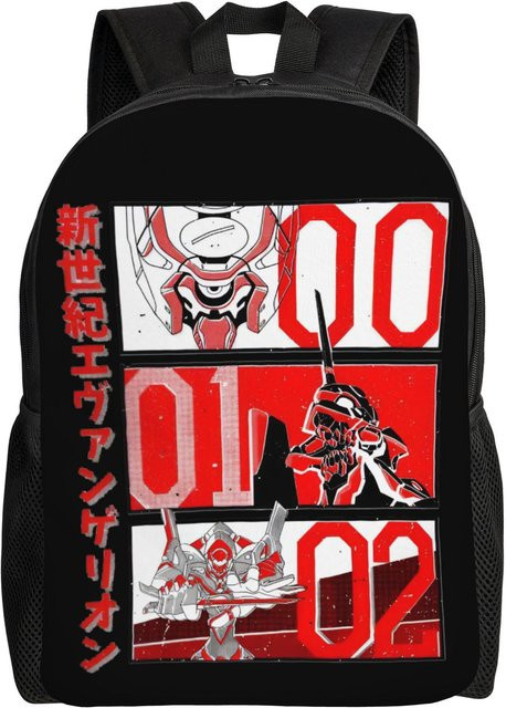 Bandai EVA Evangelion Laptop-Rucksack für Herren und Damen, lässige Schultasche im Manga-Design, multicolour - Bild 1