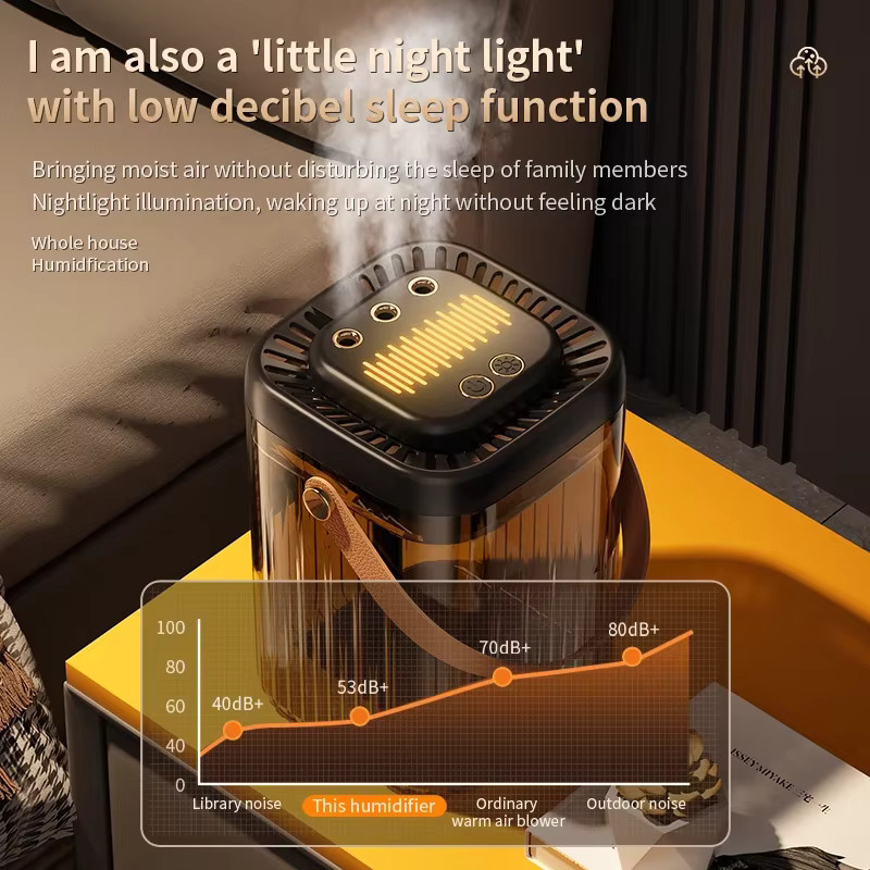 BALASHOV Smart Cool Mist Luftbefeuchter mit 3 Düsen und Nachtlicht, Schwarz, 3 l - Bild 3