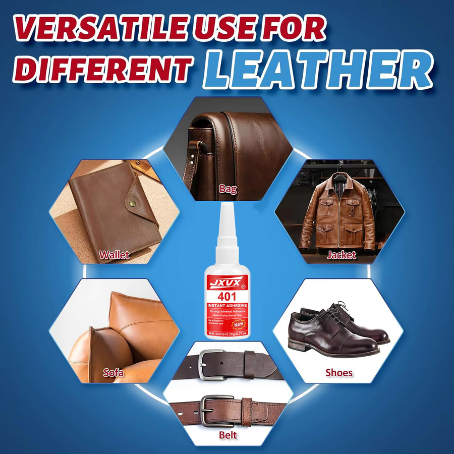 LOOLIFL 401 Lederkleber, ultra-starker und wasserfester Klebstoff für Lederreparaturen an Schuhen, Taschen, Sofas und Autositzen, 10,8 g - Bild 3