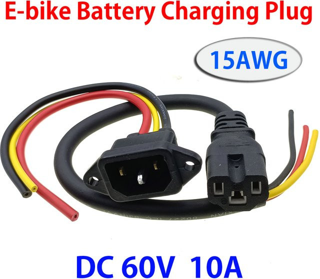 HBXINTAO Batterieanschlussstecker mit drei vertikalen Ladebuchsen und 15AWG Kabel für 36V 48V 60V E-Bike und Scooter - Bild 1