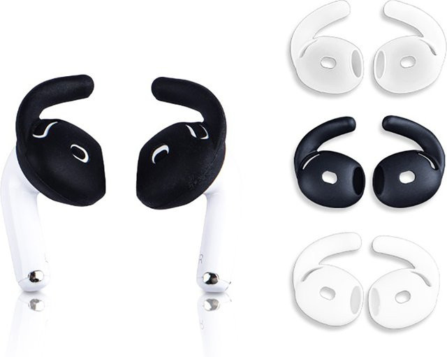 Apple AirPods 4 Zubehör Silikon Ohrkappen in Schwarz für sicheren Halt und Anti-Slip-Effekt - Bild 1