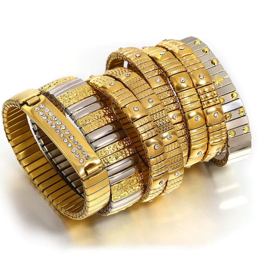 AENSOA Armband, Edelstahl, Herz, Stern, Strass, Damen - Bild 1