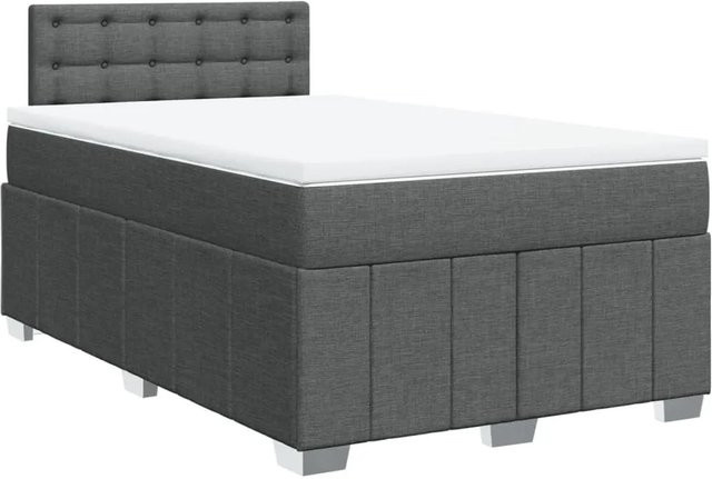 vidaXL Boxspringbett mit Matratze Dunkelgrau B/T: 120 x 190 cm mit USB-Anschluss und Unterbettbeleuchtung - Bild 1