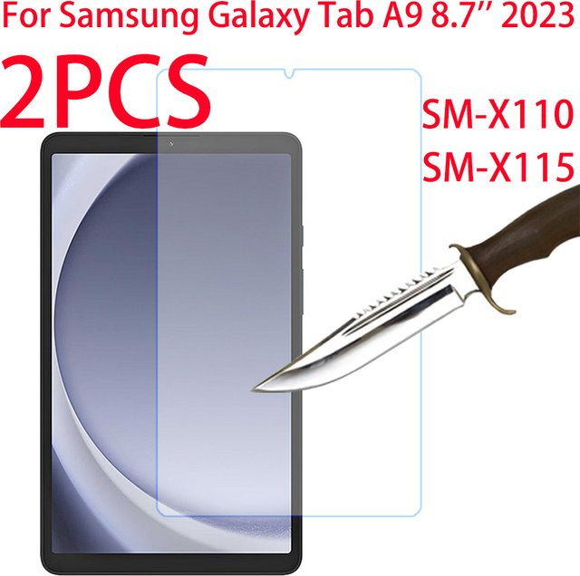2er-Set Samsung Galaxy Tab A9 8,7 Zoll 2023 Gehärtetes Glas Display Schutzfolie Transparent - Bild 1