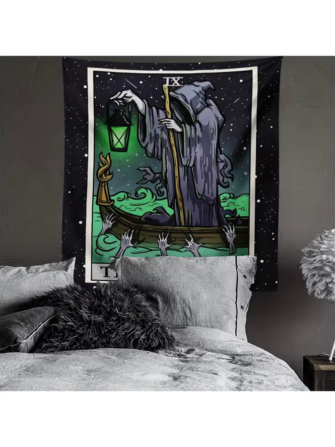 VIKAMA Vintage Tarot-Karten-Tapisserie, böhmischer Wandbehang aus Stoff in Multicolour, Breite: 40 cm, Höhe: 60 cm - Bild 4