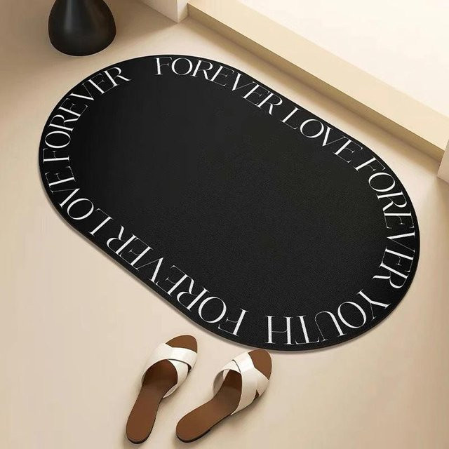 Rutschfeste Kieselgur Fußmatte für Badezimmer und Toilette, schnell trocknend und schmutzabweisend, Farbe: Beige, B/T: 60 x 40 cm - Bild 1