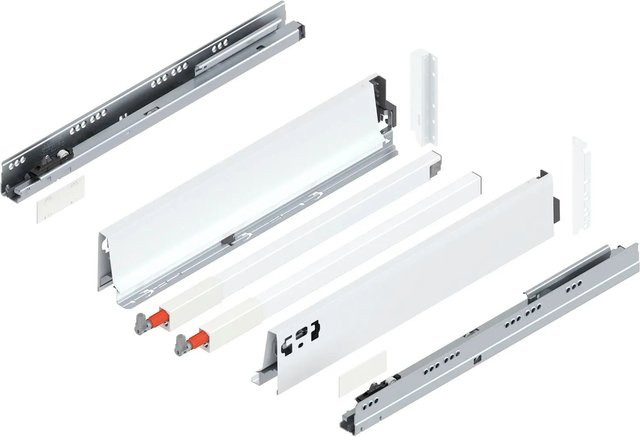 Blum D-Reling Tandembox antaro Vollauszug Seidenweiß 1 Paar mit 450 mm Auszug und 30 kg Tragkraft - Bild 1