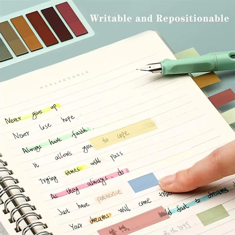 Set aus transparenten Haftnotizen und Index-Tabs zur Seitenmarkierung und Dateiklassifizierung in Multicolor - Bild 3