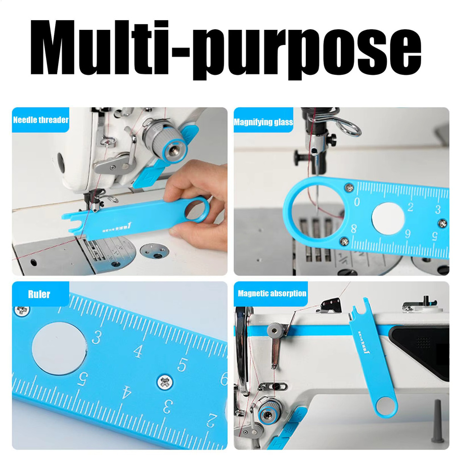 Multifunktionale Näh-Einfädelhilfe mit magnetischer Adsorption und Anti-Verwicklungs-Funktion in Blau - Bild 3