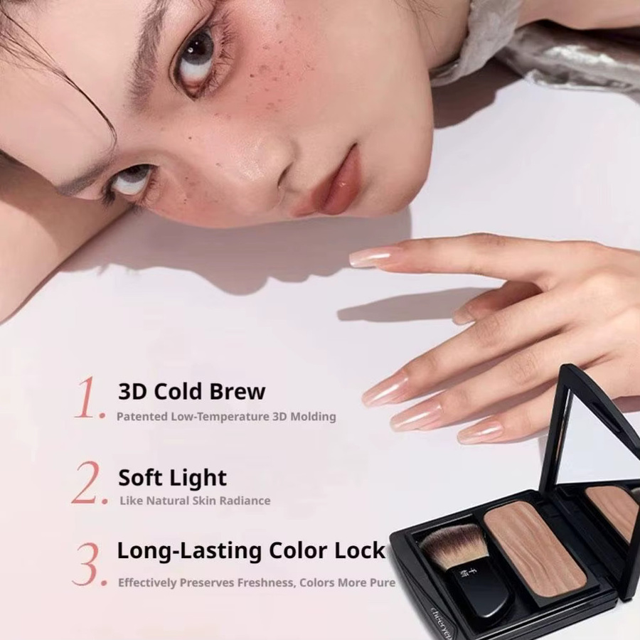 cheeryep Qianyan Spring Blooms Blush Palette Cold Brew, Baked Blush & Highlighter - Bild 5