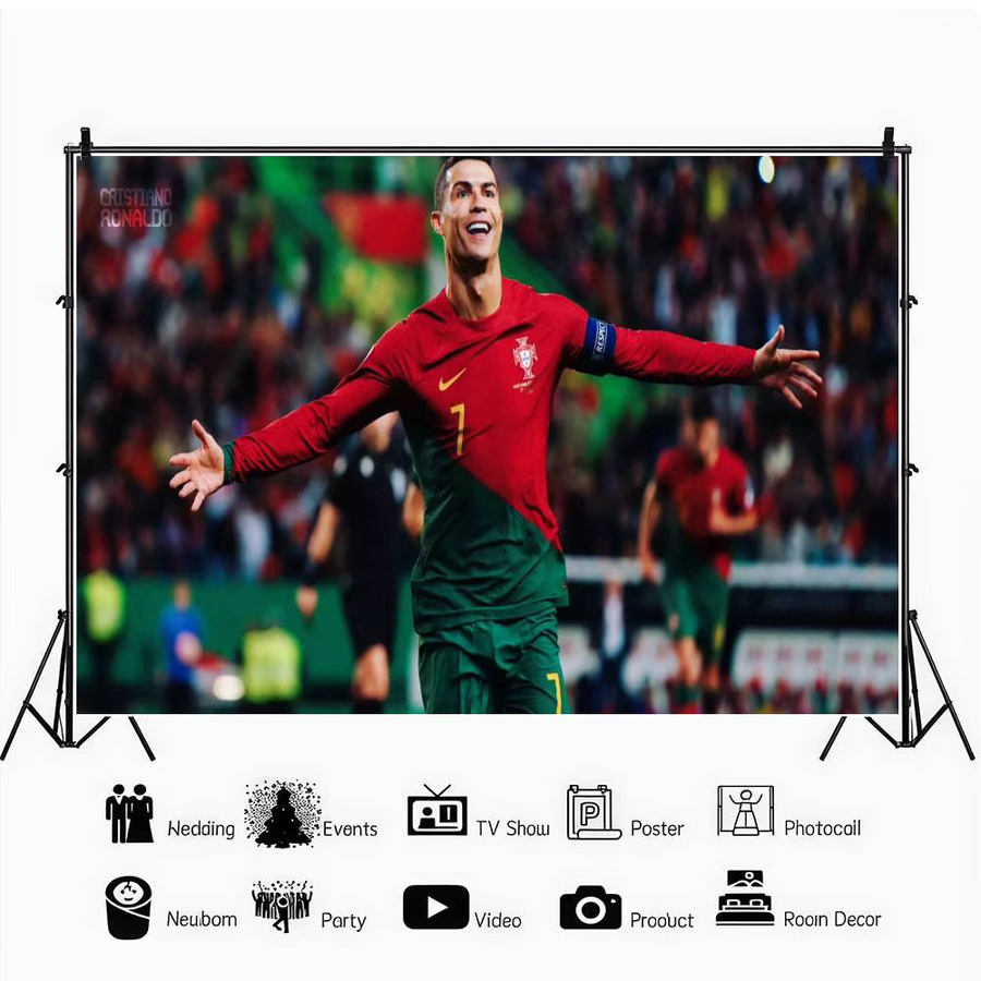 Cristiano Ronaldo Dos Santos Aveiro Party-Hintergrund Banner für Kindergeburtstage, Mehrfarbig, Rechteckig - Bild 3