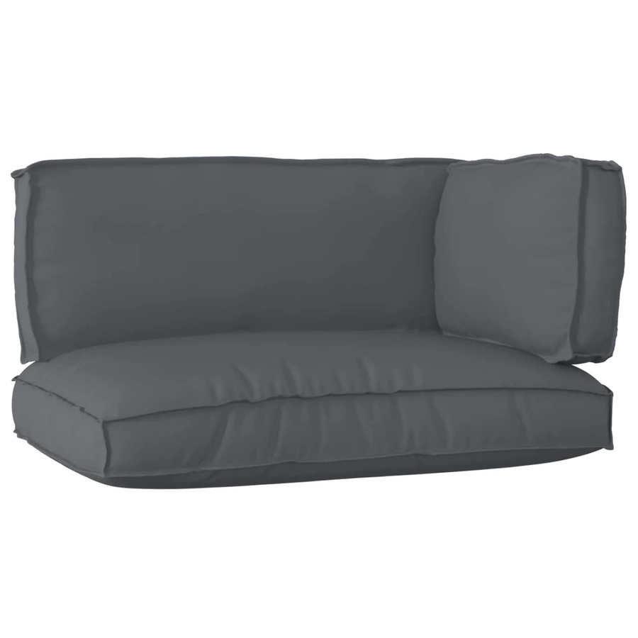 vidaXL Palettenkissenset 3 Stück aus wasserabweisendem Oxford-Polyester in Anthrazit, B/T/H: 80 x 80 x 12 cm - Bild 2