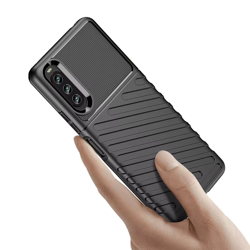 Stoßfeste Silikon-Handyhülle für Sony Xperia 1 IV und Xperia 10 IV in Schwarz - Bild 4