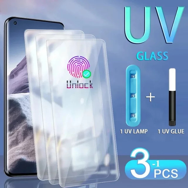 UV-gehärtetes Glas Displayschutzfolie für Honor Magic 4 5 6 Pro Lite sowie Honor 100 90 80 70 60 50 Pro, transparent, gebogenes Vollkleber-Design - Bild 1