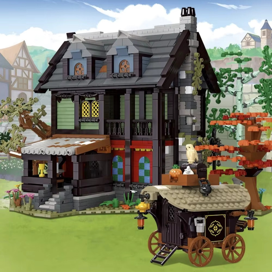 SixBricks MOC Mittelalterliches Schmiedehäuse Baustein-Set, Fantasy - Bild 2