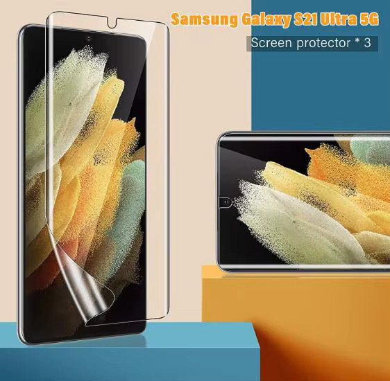 3 Stück Full Cover Hydrogel Displayschutzfolien für Samsung Galaxy S21 FE und S21 Plus, transparent - Bild 6