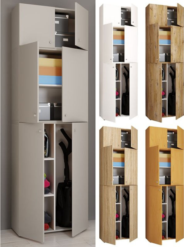 VCM Putzschrank Lona Mehrzweckschrank mit 6 Fächern und zwei Türen, Breite: 70 cm, Höhe: 223 cm, Tiefe: 39 cm - Bild 3