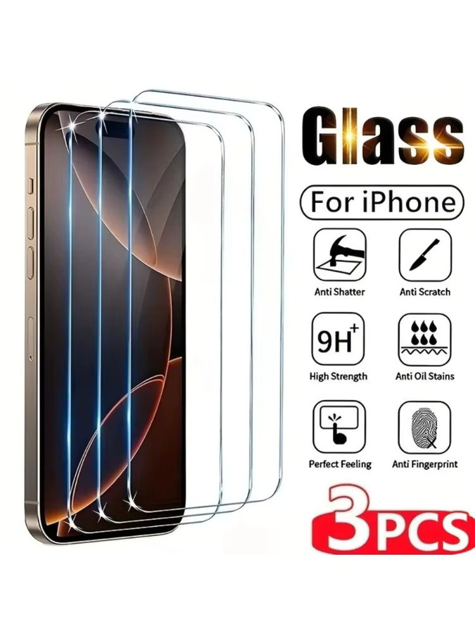 DIXSG 3er-Pack Ultra-Klares Gehärtetes Glas Displayschutzfolie für iPhone 17 16 15 14 13 12 11 Pro Max Plus XR XS, Transparent - Bild 7