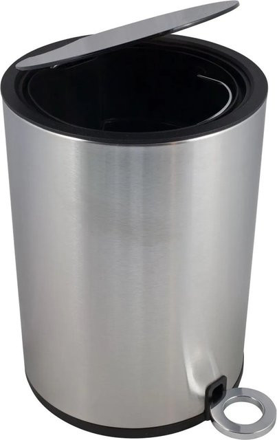 Euroshowers Kosmetikeimer Poppis mit Pedal in Chrom, 3 Liter, Soft-Close-Funktion - Bild 1