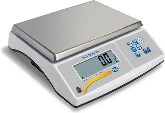 PCE Instruments Systemwaage TB 15 in Weiß und Silber mit einer Kapazität von 22,3 kg - Bild 1