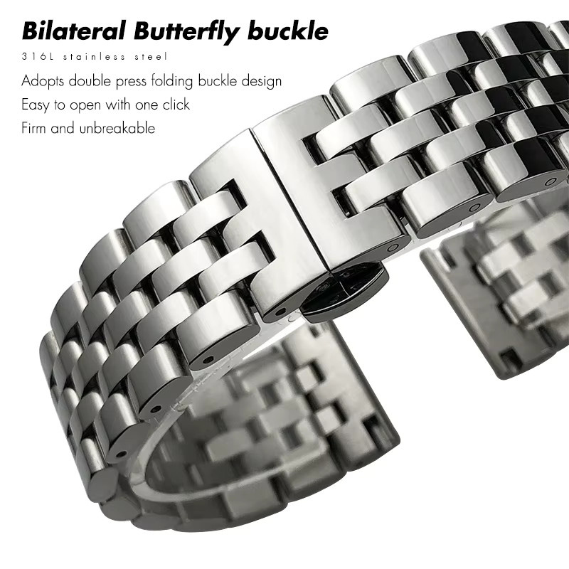 Uhrenarmband DYNANIC, Edelstahl, Silber, gebogenes Ende, Unisex - Bild 1