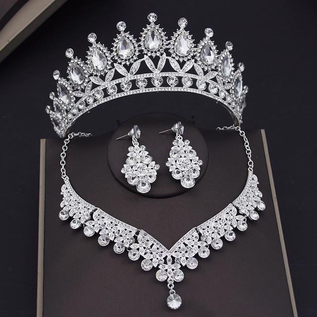 Wucifang Jewelry Schmuck-Set, Silber, Kristall, Damen - Bild 1