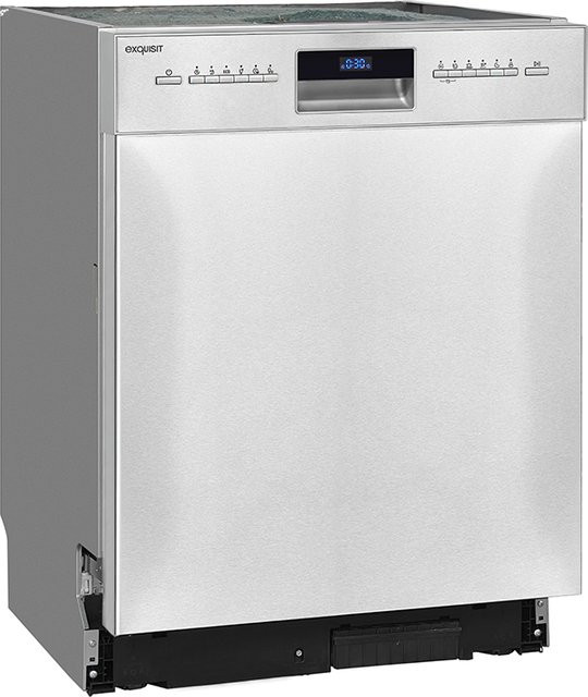 Exquisit EGSP9614-EF-030Binox Geschirrspüler, vollintegriert, Silber - Bild 1