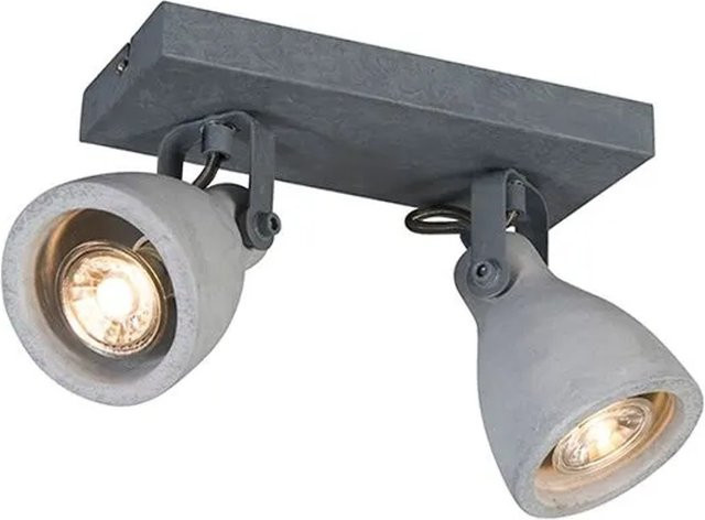 QAZQA Industriestrahler aus Beton in Grau, dimmbar, GU10, Deckenstrahler für die Oberflächenmontage - Bild 1