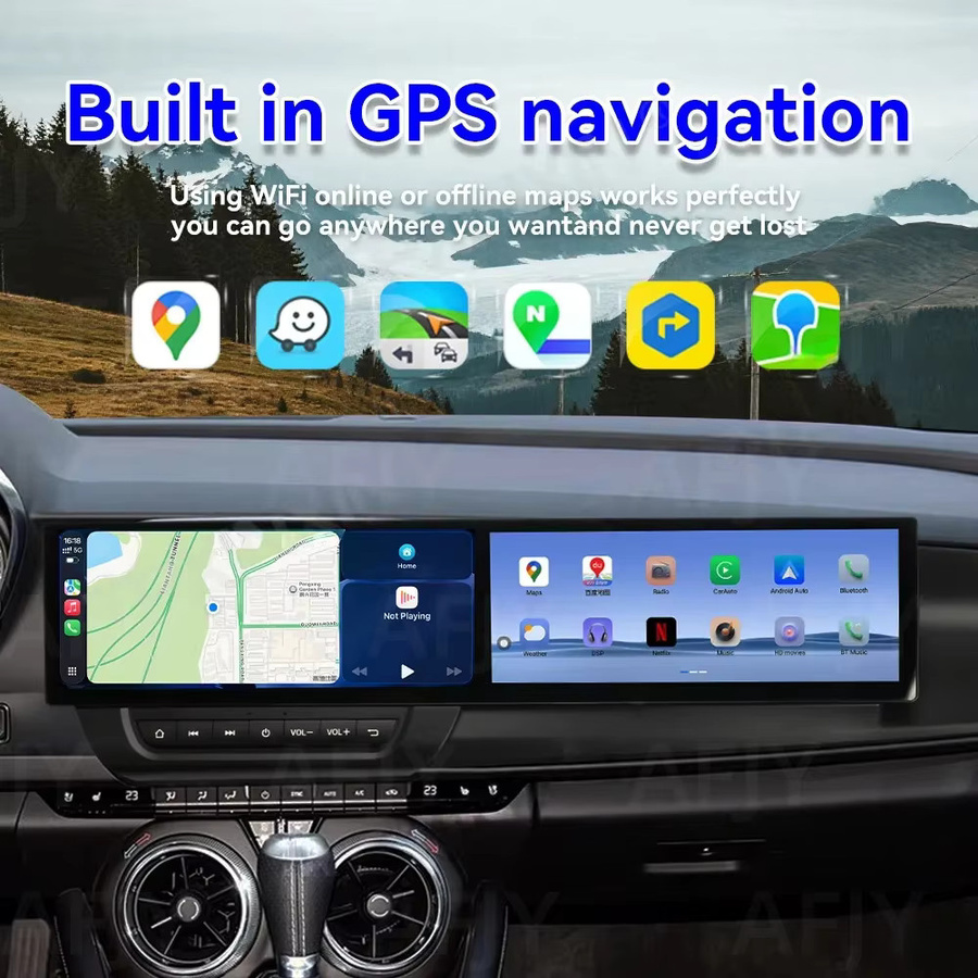 YANFU Dual Bildschirm Multimedia Player für Chevrolet Camaro 2016 - 2025 mit 12,3 Zoll Display, Android 13,0, Carplay, GPS Navigation und Stereo Kopf Einheit in Schwarz - Bild 6