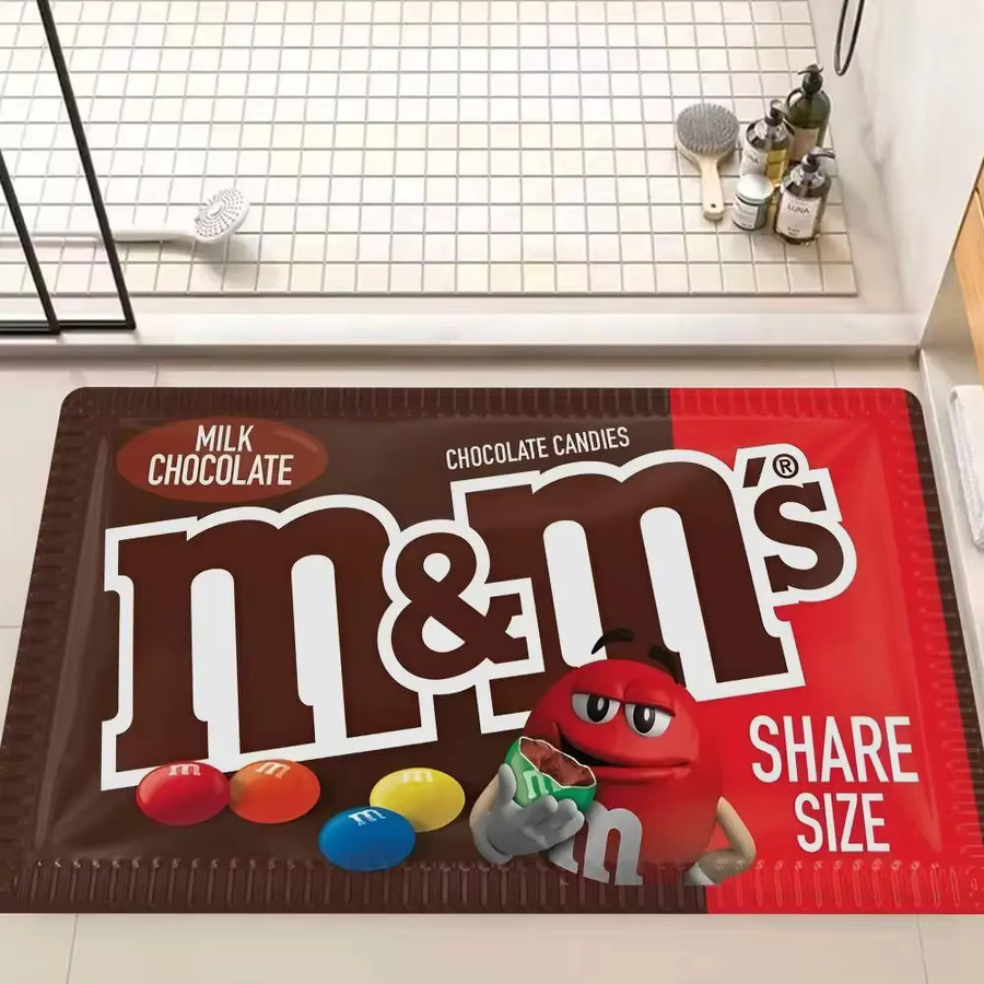 Potdemiel M Chocolate Candy Bodenmatte im INS-Stil, rutschfeste und weiche Teppichmatte für Schlafzimmer und Haushalt, Mehrfarbig, Rechteckig - Bild 4