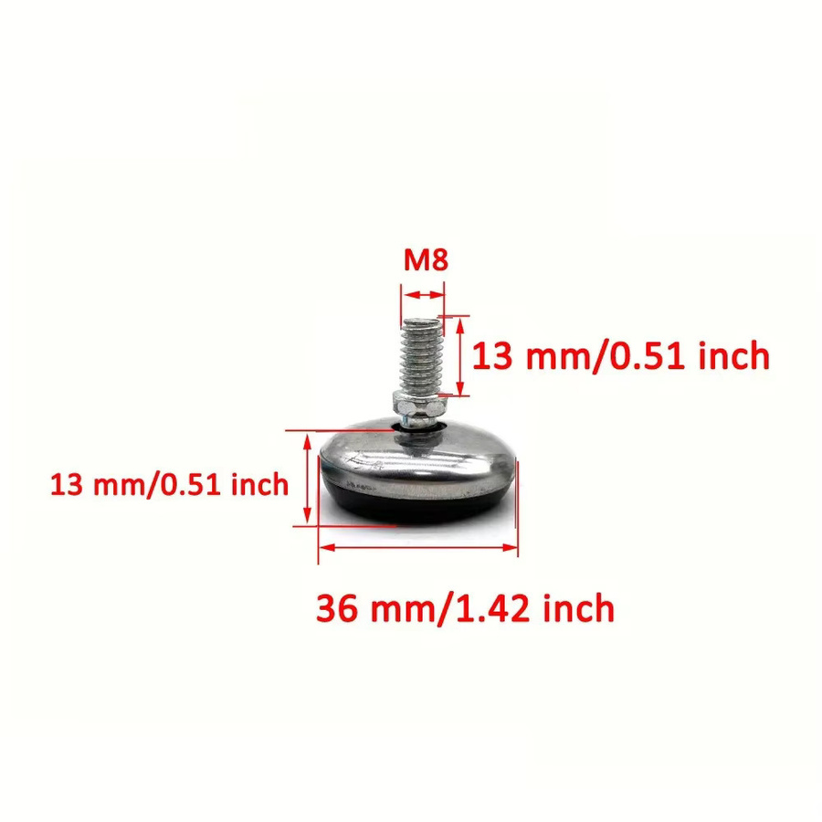 10 Stück HACTIVOL Möbelbeine aus Edelstahl in Silber, verstellbare Möbelfüße für Tisch, Stuhl, Schrank und Hocker - Bild 3