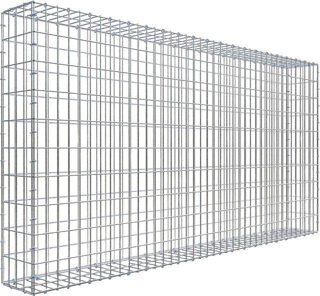 Gabiona C-Ring Gabione aus Stahl in Silbergrau, Maschenweite 5 x 10 cm, B/H/T: 100 x 200 x 20 cm - Bild 1
