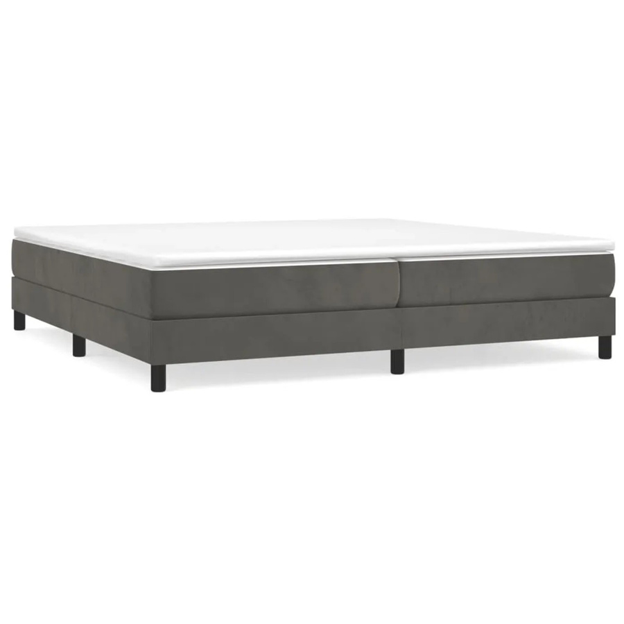 vidaXL Boxspringbett aus Samt in Dunkelgrau, B/T: 200 x 200 cm - Bild 2