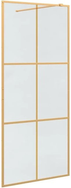vidaXL Walk-In Duschwand aus gehärtetem Glas in Gold, B: 90 cm, H: 195 cm - Bild 1