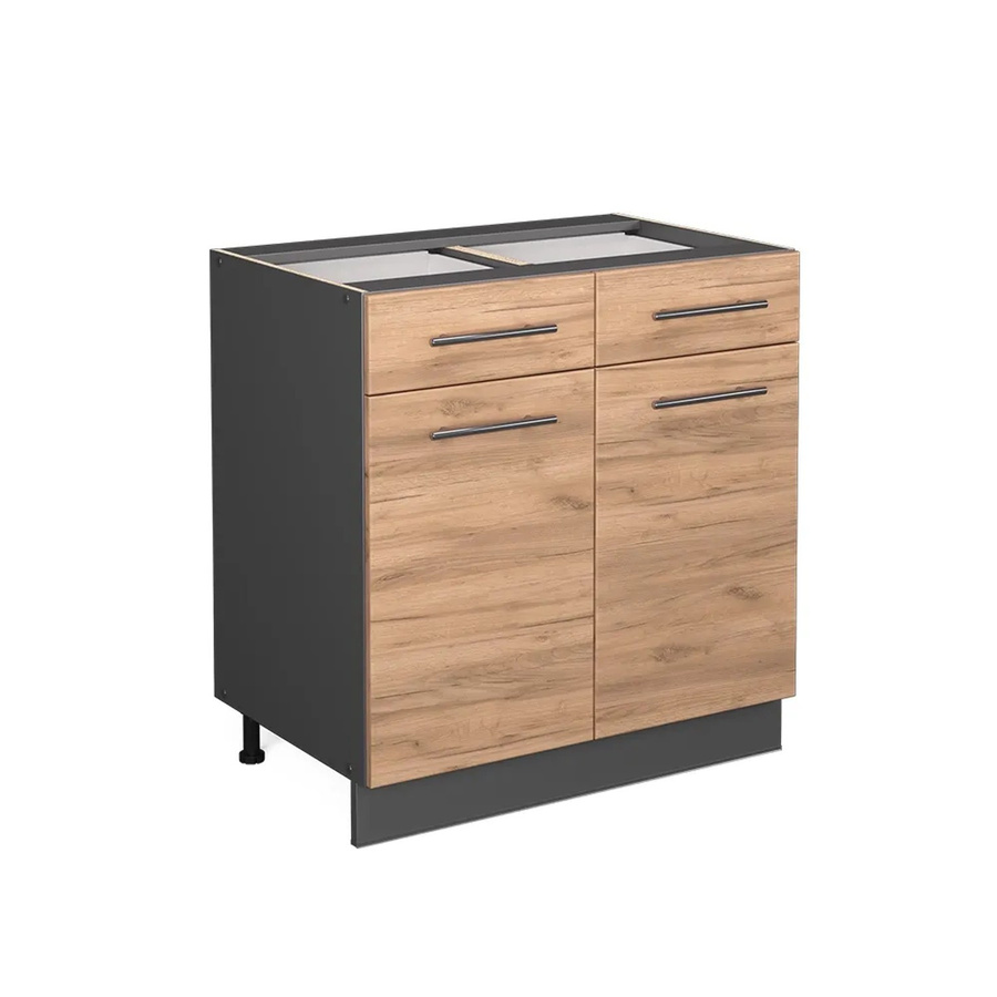 Vicco Küchenunterschrank Fame-Line in Anthrazit und Eiche mit Schublade und Drehtür, Breite: 80 cm - Bild 3