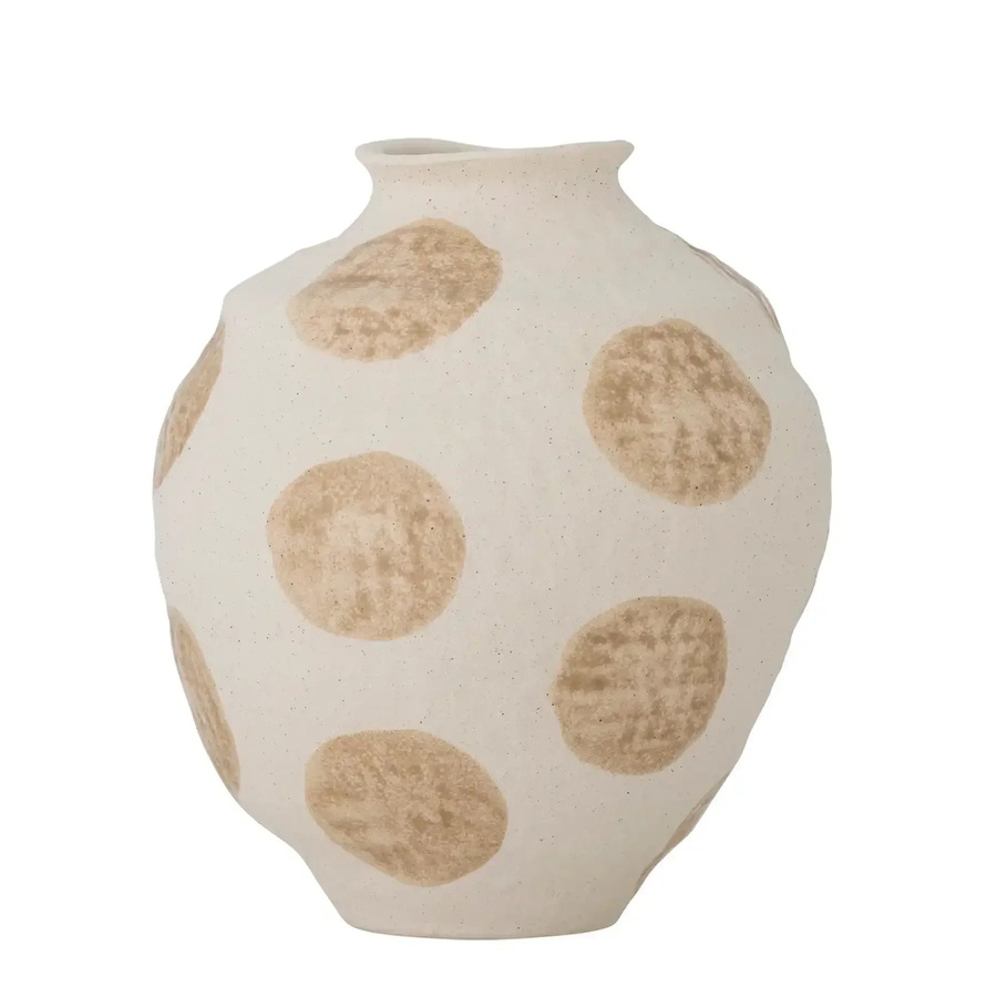 Bloomingville Keramikvase Byron in Beige mit pinselartigen Streifen, Höhe: 20 cm - Bild 1