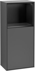 V&B Finion Seitenschrank in Anthrazit mit LED-Beleuchtung und Glasfachboden, Breite: 41,8 cm, Höhe: 93,6 cm - Bild 1