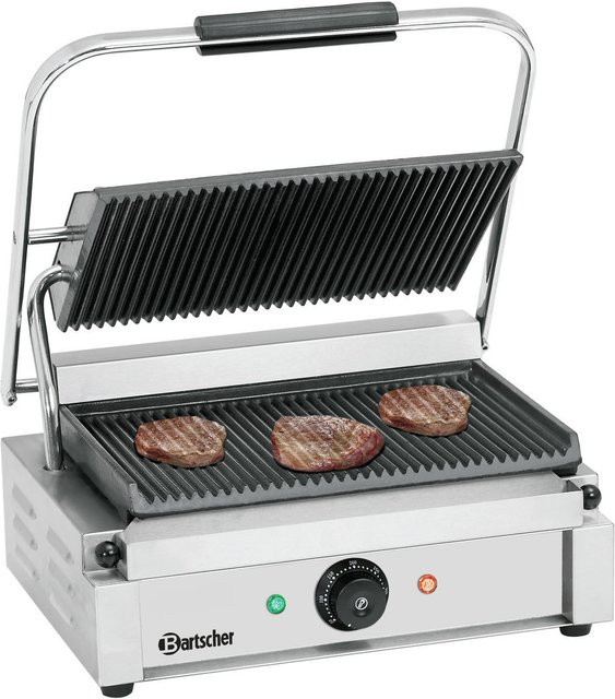 Bartscher Kontaktgrill Panini 1R in Silber, B/T/H: 41 x 40 x 20 cm - Bild 1