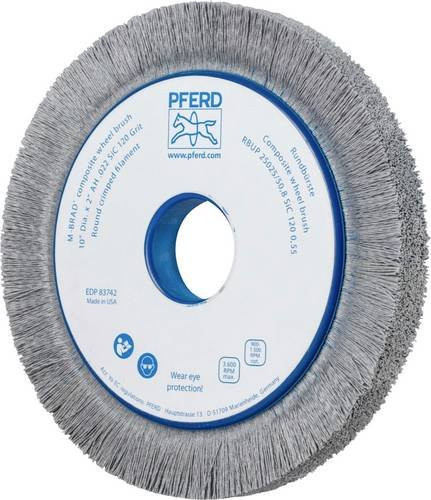PFERD TOOLS COMPOSITE Rundbürste RBUP in Grau mit SiC-Filament, Korn 120, Durchmesser: 250 mm, Bohrung: 50,8 mm, Filament-Durchmesser: 0,55 mm - Bild 1
