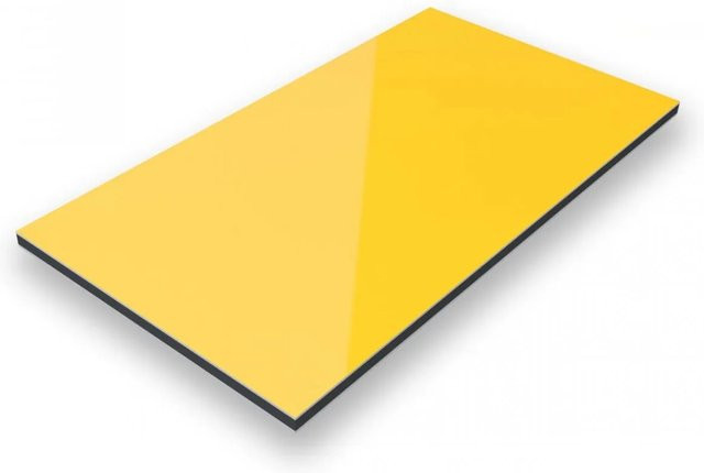 Aluverbund24 Aluminiumverbundplatte Gelb RAL 1023, B: 150 cm, T: 75 cm, Dicke: 3 mm - Bild 1