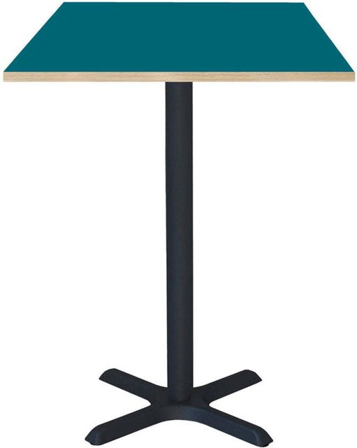 RestooTab Stehtisch Dina quadratisch mit blauer Platte und schwarzem Gestell, B/T/H: 60 x 60 x 112 cm - Bild 1