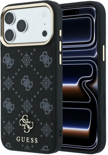 Guess MagSafe-Hülle für Apple iPhone 18 Pro und iPhone 17 Pro, Peony 4G Small Logo, Schwarz - Bild 1